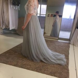 Custom Etsy Dusty Blue Wedding Dress - Never Worn